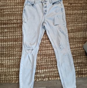 Old Navy distressed high rise skinny jeans
